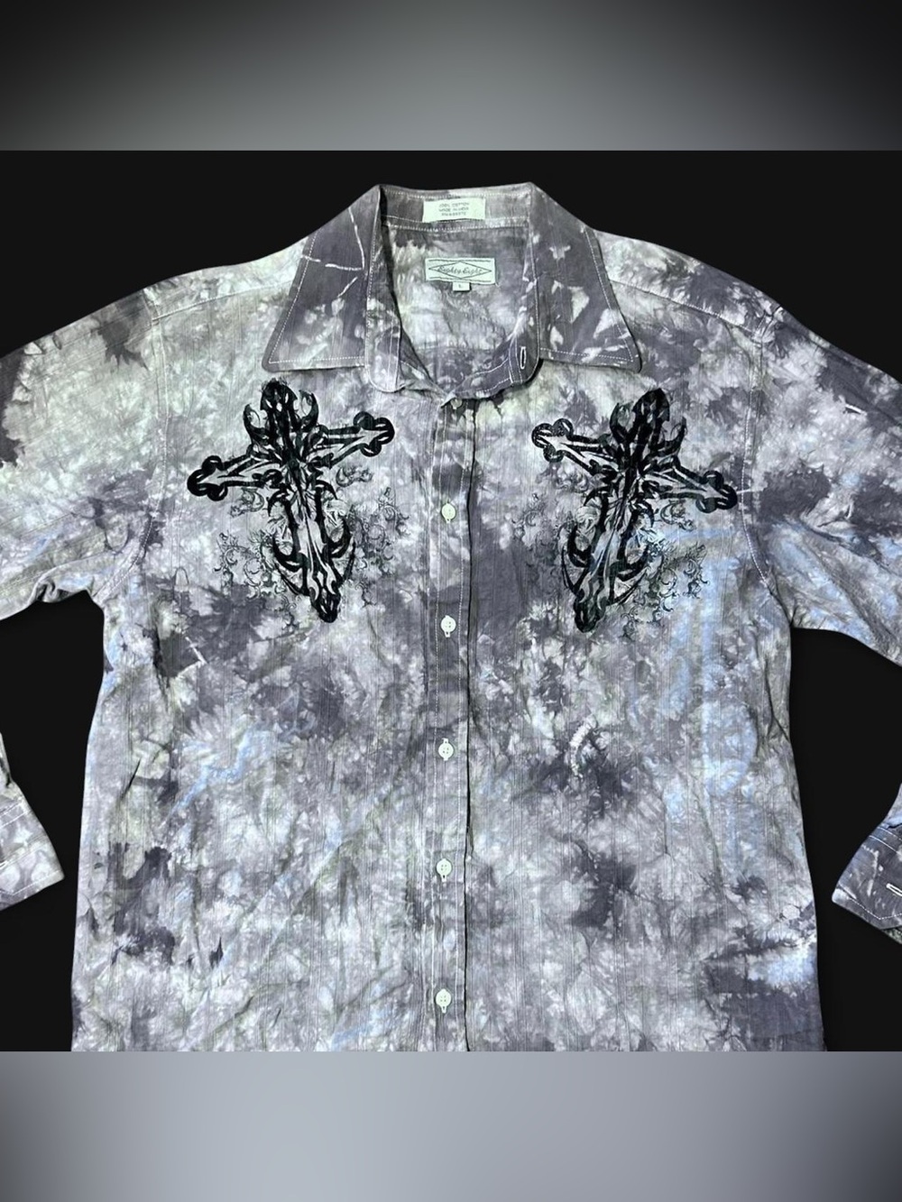 Y2K Grunge Grey Cross Shirt by Eighty Eight!